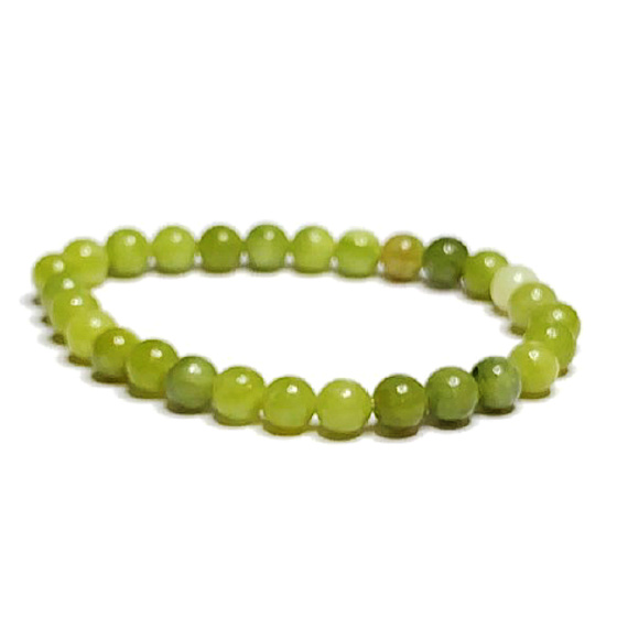 Jadeit Olive náramek elastický přírodní kámen, kulička 6 mm