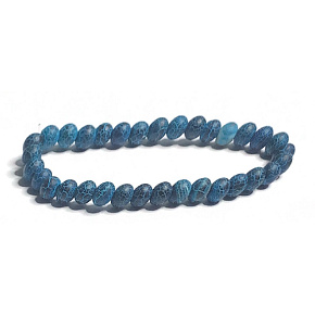 Achat blau Drachen Armband elastisch Naturstein, Kugel 6 mm / 16 - 17 cm