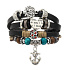 Mehrschichtiges Lederarmband, Symbol Baum des Lebens + Anker, größenverstellbar
