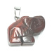 Jaspis Elefant Anhänger Naturstein, handgeschliffene Figur 1,8 x 2,5 x 8 mm, Stein der positiven Energie