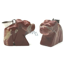 Jaspis Bär Anhänger Naturstein, handgeschliffene Figur 1,8 x 2,5 x 8 mm, Stein der positiven Energie Jaspis Bär Anhänger Naturstein, handgeschliffene Figur 1,8 x 2,5 x 8 mm, Stein der positiven Energie