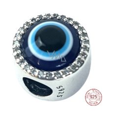 Charm Sterling Silber 925 Griechisch blaues Auge, Schutzamulett, Perle auf Armband Symbol Charm Sterling Silber 925 Griechisch blaues Auge, Schutzamulett, Perle auf Armband Symbol