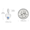 Charms Sterling Silber 925 Himmlisches Herz, Liebesarmband Anhänger