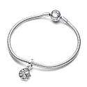 Charms Sterling Silber 925 Halbmond und rotierender Stern, Universum Armband Anhänger