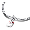 Charm Sterling Silber 925 Disney Alice im Wunderland 2-in-1 Herzkönigin, Anhänger für Märchenarmband