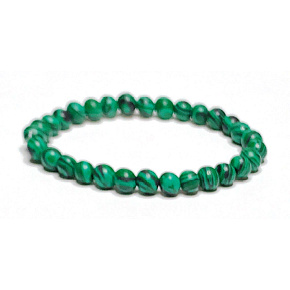 Malachit-Armband elastisch, Kugel 6 mm / 16 - 17 cm, Wunschstein