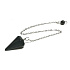 Obsidian Pendel Naturstein 2,5 cm + 18 cm Kette mit Perle, Rettungsstein