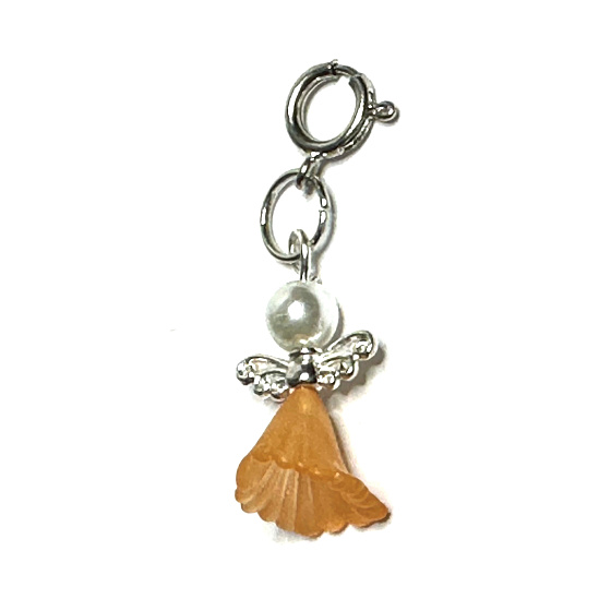 Engel tanzende Anhänger mit Flügeln orange Rock 14 x 24 mm 1 Stück