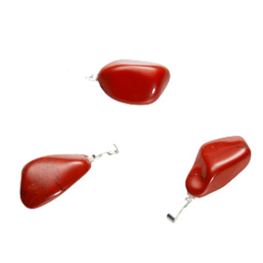 Jaspis rot Troml Anhänger Naturstein M, ca. 2,5 cm, Vollpflege Stein