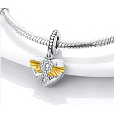 Sterling Silber 925 Love Forever, Herz, Engelsflügel, Unendlichkeit, 3in1 Liebesarmband-Anhänger