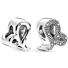 Charms Sterling Silber 925 Sternzeichen Glitzernder Löwe, Perle für Armband