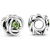 Charme Sterling Silber 925 Infinity Kreis der Ewigkeit August hellgrün, Perle für Armband