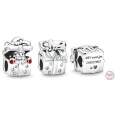 Charm Sterling Silber 925 Santa in Geschenkbox, Perle auf Armband Weihnachten