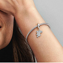 Charm Sterling Silber 925 Glitzerndes Puzzlestück, Freundschaftsarmband-Anhänger