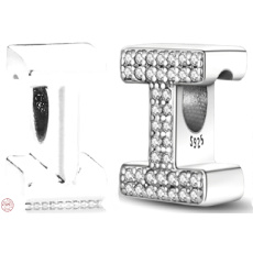 Sterling Silber 925 Alphabet Buchstabe I, Perle für Armband Sterling Silber 925 Alphabet Buchstabe I, Perle für Armband