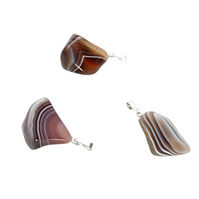 Achat Botswana grau Troml Anhänger Naturstein, erweckt ein gelungenes