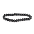 Lava schwarz Armband elastischen Naturstein, Perle 8 mm / 16-17 cm, geboren von den vier Elementen