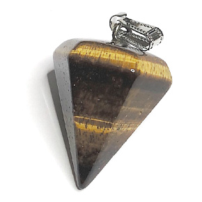 Tigerauge Siderisches Pendel Naturstein handgeschliffen 3 cm, Stein der Sonne und Erde, bringt Glück und Reichtum