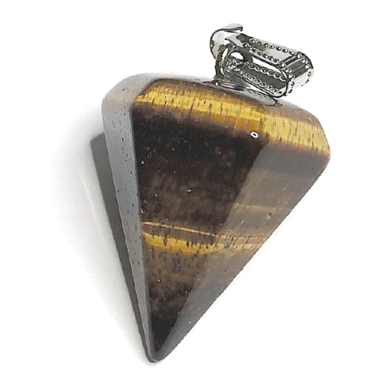 Tigerauge Siderisches Pendel Naturstein handgeschliffen 3 cm, Stein der Sonne und Erde, bringt Glück und Reichtum