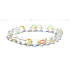 Opalit matt weißes elastisches Armband, Kunststeinperle 8 mm / 16-17 cm, Wunsch- und Hoffnungsstein