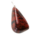 Obsidian Moka Troml Anhänger Naturstein, 2,2-3 cm, 1 Stück, Stein des Anstoßes