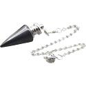 Hämatit Pendel 3,5 cm + Kette mit Kugel 18 cm, gesunder Blutstein