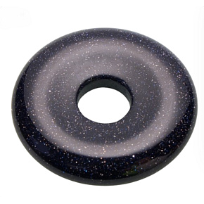 Goldstein Blauer Avanturin Donut 30 mm, Stein des Ehrgeizes