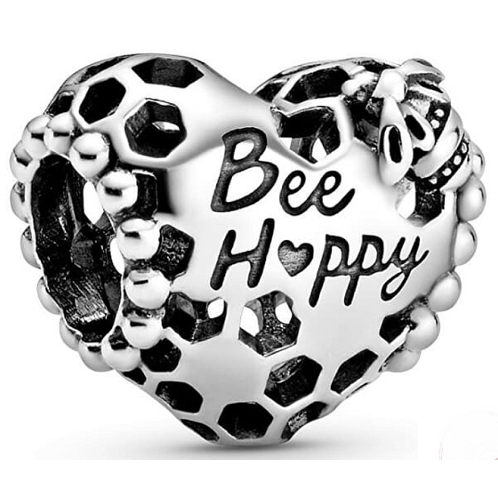 Charm Srdce buď šťastný, korálek na náramek štěstí