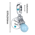 Sterling Silber 925 Luminescent - Glow in the Dark Bulb - Find Your Light, Wechselnde Farben 2in1 Anhänger Armband Symbol