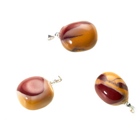 Mokait Troml Anhänger Naturstein, 2,2 - 3 cm, 1 Stück, Motivationsstein