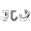 Sterling Silber 925 Alphabet Buchstabe J, Perle für Armband
