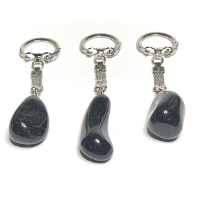 Obsidian Schlüsselanhänger Naturstein ca. 10 cm 1 Stück, Rettungsstein