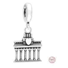 Sterling Silber 925 Berlin, Brandenburger Tor, Reise-Armband-Anhänger