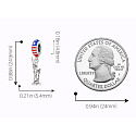 Charm Sterlingsilber 925 USA Amerikanische Flagge - Freiheitsstatue, Anhänger für Reise-Armband