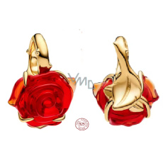 Charm Sterlingové stříbro 925 Disney, Kráska a zvíře červená růže – symbol lásky a kouzla, přívěsek na náramek film Charm Sterlingové stříbro 925 Disney, Kráska a zvíře červená růže – symbol lásky a kouzla, přívěsek na náramek film