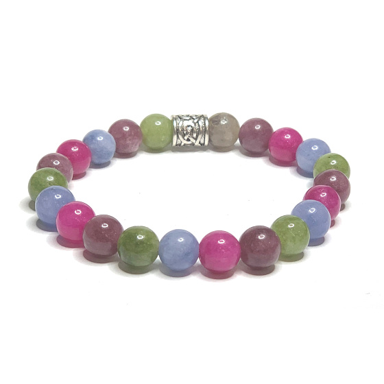 Turmalin Farbe Chakra-Armband elastisch Naturstein, Kugel 6 mm / 16-17 cm, Hüter der guten Laune