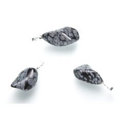 Obsidianflocke Troml-Anhänger Naturstein, 2,2-3 cm, 1 Stück, Stein des Heils