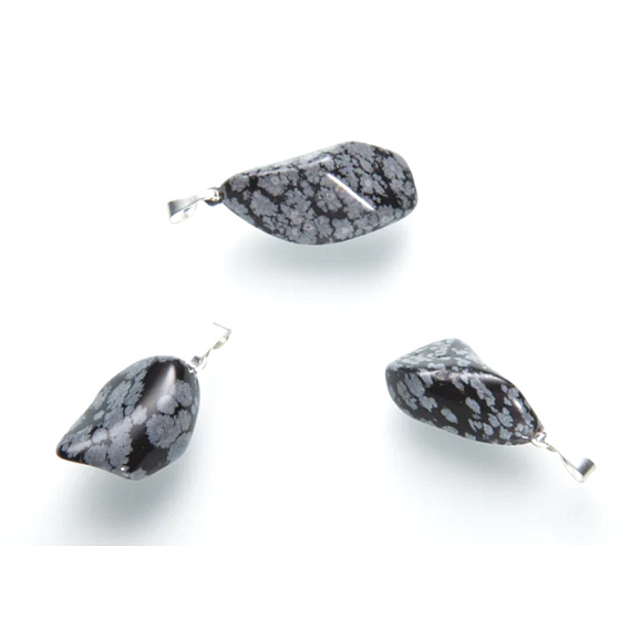 Obsidianflocke Troml-Anhänger Naturstein, 2,2-3 cm, 1 Stück, Stein des Heils