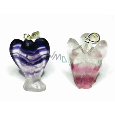 Fluorit Engel Schutzengel Anhänger Naturstein, handgeschliffen 2,6 cm, Stein der Genies Fluorit Engel Schutzengel Anhänger Naturstein, handgeschliffen 2,6 cm, Stein der Genies