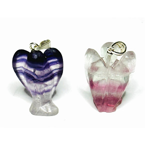 Fluorit Engel Schutzengel Anhänger Naturstein, handgeschliffen 2,6 cm, Stein der Genies Fluorit Engel Schutzengel Anhänger Naturstein, handgeschliffen 2,6 cm, Stein der Genies