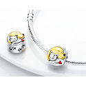 Sterling Silber 925 Hund und Katze, Haustier Perlenarmband