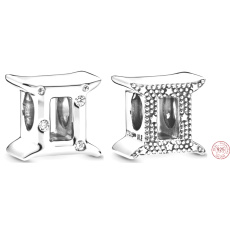 Charm Sterling Silber 925 Sternzeichen Sparkling Gemini, Perle für Armband