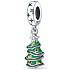 Sterling Silber 925 Weihnachtsbaum grün, verschnörkelt, Weihnachtsarmband-Anhänger