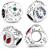 Charms Sterling Silber 925 Vierblättriges Kleeblatt, Hufeisen und Marienkäfer 3in1, Glücksarmband Bead