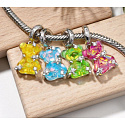 Charm Sterlingsilber 925 Bär grüner fantastischer Traum, Anhänger für Armband Tier