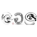 Sterling Silber 925 Alphabet Buchstabe G, Perle für Armband