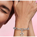 Charms Sterling Silber 925 Glittering Star - Mini Medaillon, Weltraum-Armbandanhänger