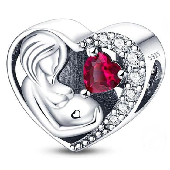 Charme Sterling Silber 925 Schwangerschaft Perle auf Armband Familie