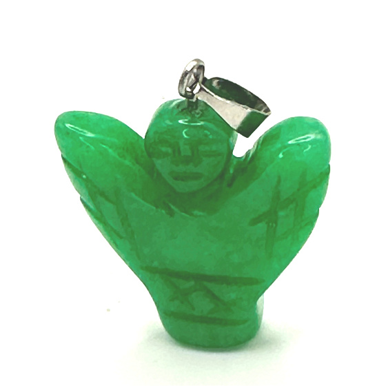 Chalcedon Engel, Engelsflügel Anhänger Naturstein handgeschliffen 25 x 21 x 5 mm, Stein der Liebe, Freude