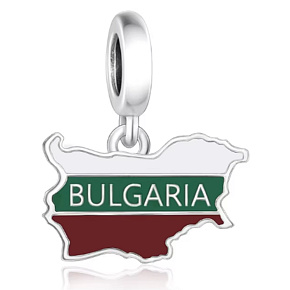 Charm Bulharsko vlajka - houpající se mapa, přívěsek na náramek cestování